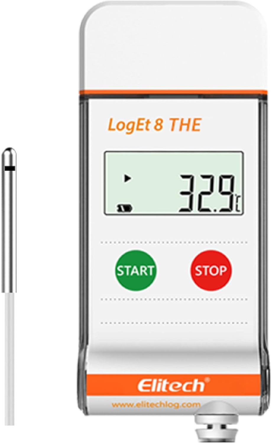 Elitech LogEt 8 THE Temperature and Humidity Data Logger Reusable PDF Report USB Port External Sensor 16000 Points