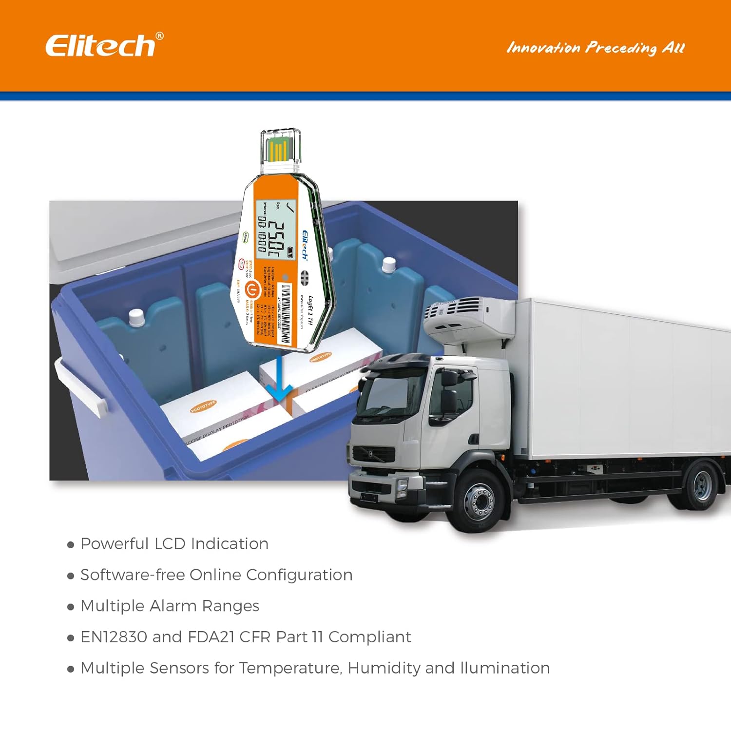 Elitech LogEt-1 -TH Single Use, Vaccine and Pharmaceutical Data Logger, Disposable Temperature Recorder for Vaccine