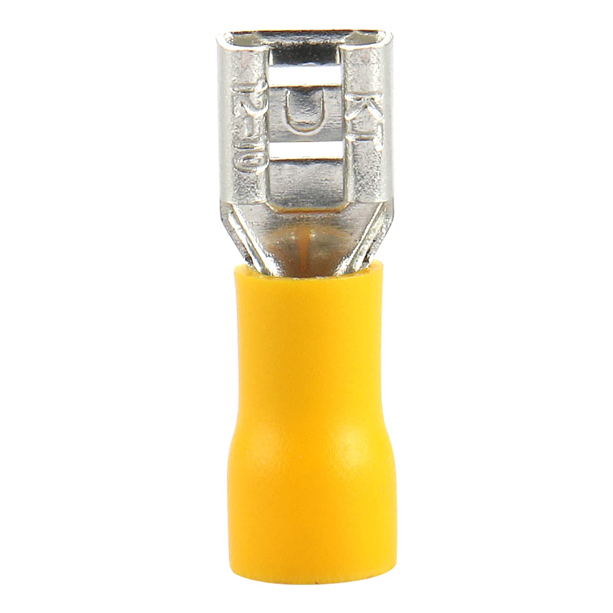 Electrical wire Crimp Terminal Connector insulated 6.3mm 12-10 Female Yellow Spade Connector 100Pcs