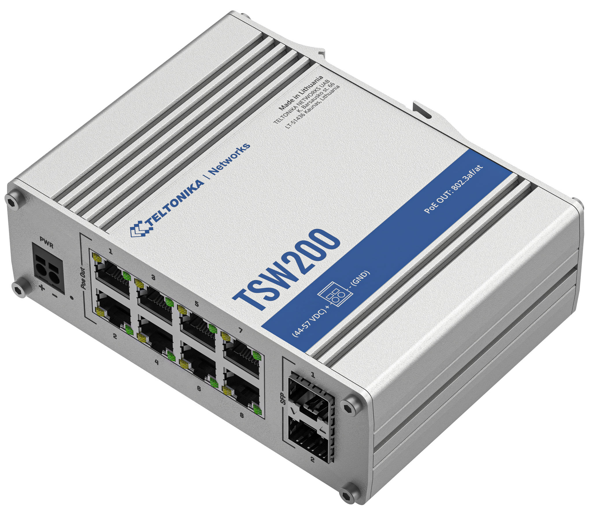 TSW200 INDUSTRIAL POE+ Unmanaged 8Ports ETHERNET SWITCH