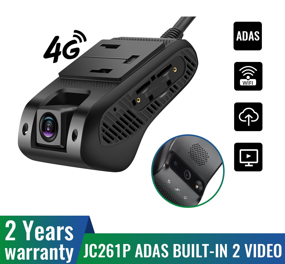 JIMI JC261P 4G ADAS Dashcamera Wifi Hotspot DVR Recorder 2 Live Stream Video 1080P Front & Inward Car GPS Cameras Update JC400P