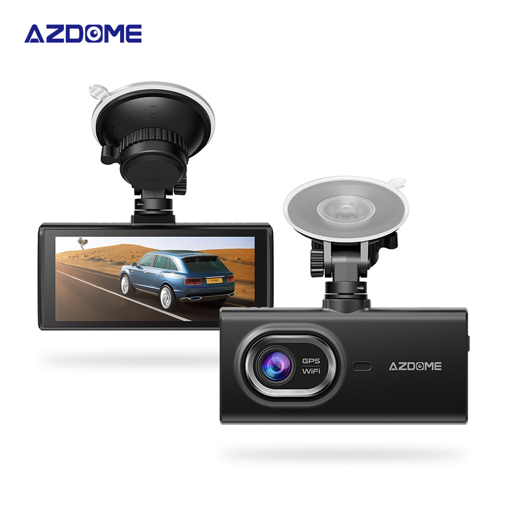 AZDOME M560 3 Channel 4K Dash Cam, 4" IPS Touchscreen Built-in eMMC 128GB , WiFi, GPS  24H Parking Mode, IR Night Vision, G-Sensor Car Dash Cam