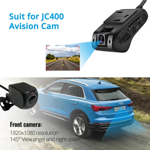 JC400 Dash Cam Front and Rear 4G Dashboard Camera GPS WIfi Hotspot Live Video Tracking Voice Record TracksolidPRO APP PC Car DVR