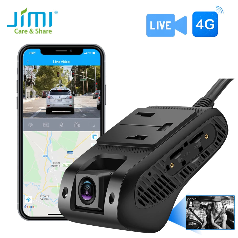 JIMI JC400P 4G Built-in Dual Channel Dashcam 1080p full HD داش كام JC400P كاميرا سياره داخل وامام